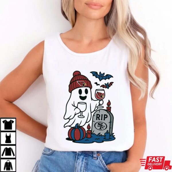 Arizona Cardinals vs San Francisco 49ers Halloween Ghost RIP T-Shirt Arizona Cardinals vs San Francisco 49ers Halloween Ghost RIP T-Shirt