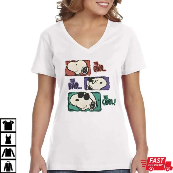 The Good The Bad The Cool Snoopy T-Shirt – Retro Peanuts Cartoon Tee The Good The Bad The Cool Snoopy T-Shirt – Retro Peanuts Cartoon Tee