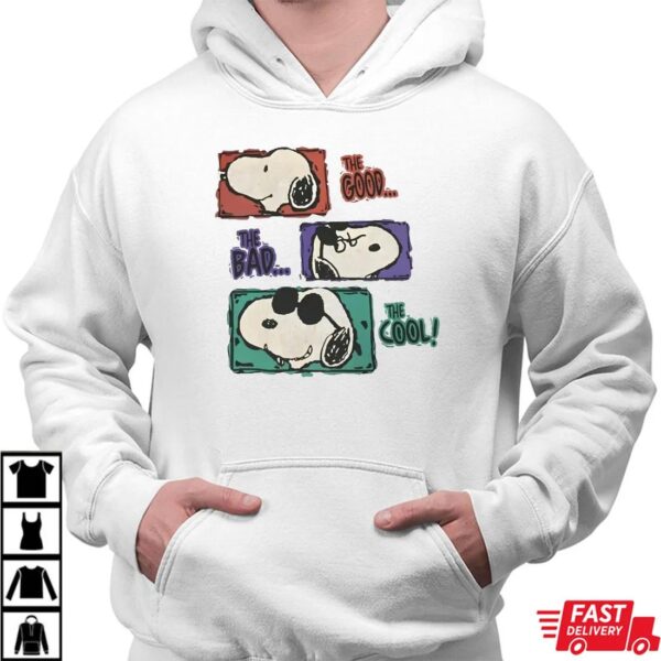 The Good The Bad The Cool Snoopy T-Shirt – Retro Peanuts Cartoon Tee The Good The Bad The Cool Snoopy T-Shirt – Retro Peanuts Cartoon Tee