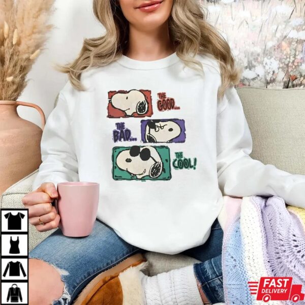 The Good The Bad The Cool Snoopy T-Shirt – Retro Peanuts Cartoon Tee The Good The Bad The Cool Snoopy T-Shirt – Retro Peanuts Cartoon Tee