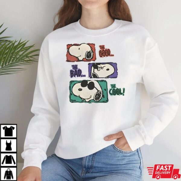 The Good The Bad The Cool Snoopy T-Shirt – Retro Peanuts Cartoon Tee The Good The Bad The Cool Snoopy T-Shirt – Retro Peanuts Cartoon Tee
