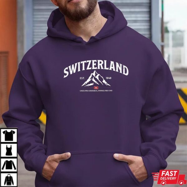 Switzerland 1848 Sweatshirt – Alpine Mountain Graphic Swiss Heritage Shirt Switzerland 1848 Sweatshirt – Alpine Mountain Graphic Swiss Heritage Shirt