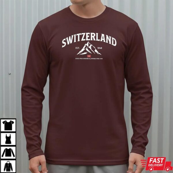 Switzerland 1848 Sweatshirt – Alpine Mountain Graphic Swiss Heritage Shirt Switzerland 1848 Sweatshirt – Alpine Mountain Graphic Swiss Heritage Shirt