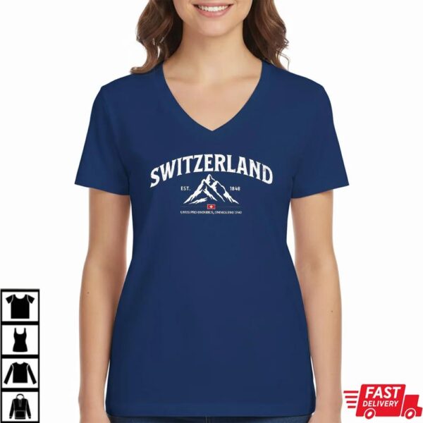 Switzerland 1848 Sweatshirt – Alpine Mountain Graphic Swiss Heritage Shirt Switzerland 1848 Sweatshirt – Alpine Mountain Graphic Swiss Heritage Shirt