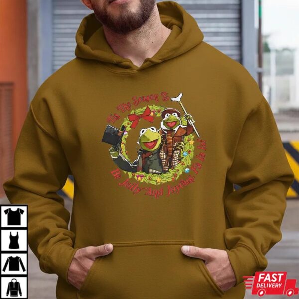 Tis The Season To Be Jolly And Joyous T-Shirt – Kermit Christmas Holiday Graphic Tee