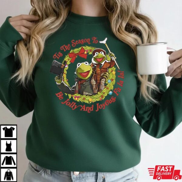Tis The Season To Be Jolly And Joyous T-Shirt – Kermit Christmas Holiday Graphic Tee