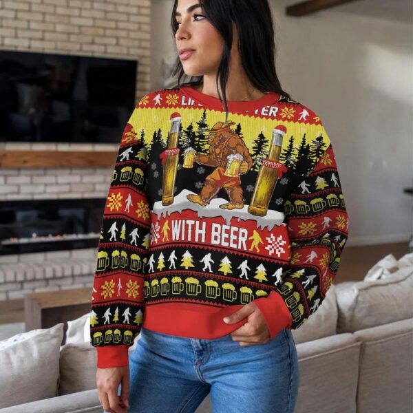 Life Is Better with Beer Ugly Xmas Sweatshirt