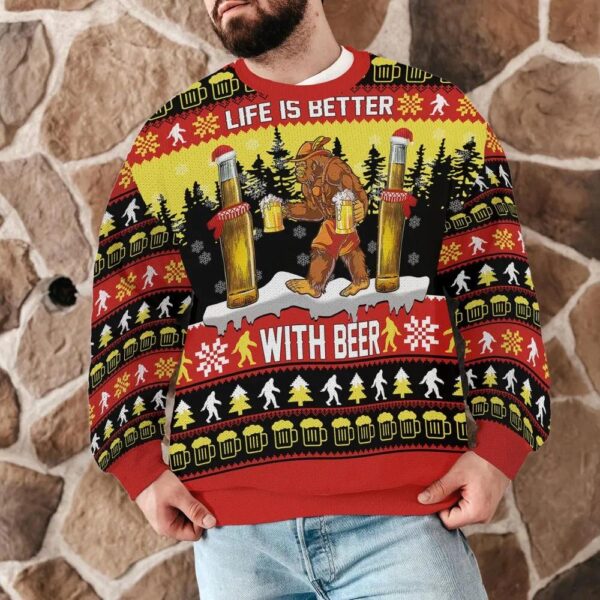Life Is Better with Beer Ugly Xmas Sweatshirt