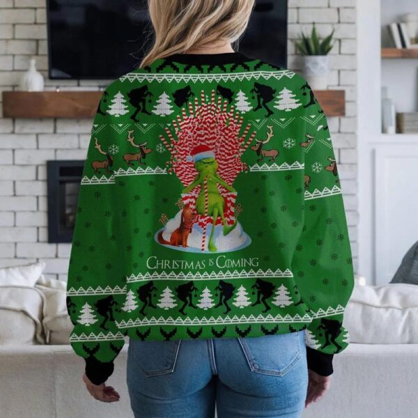Funny Green Grinch Christmas Is Coming Ugly Sweater for Men Women