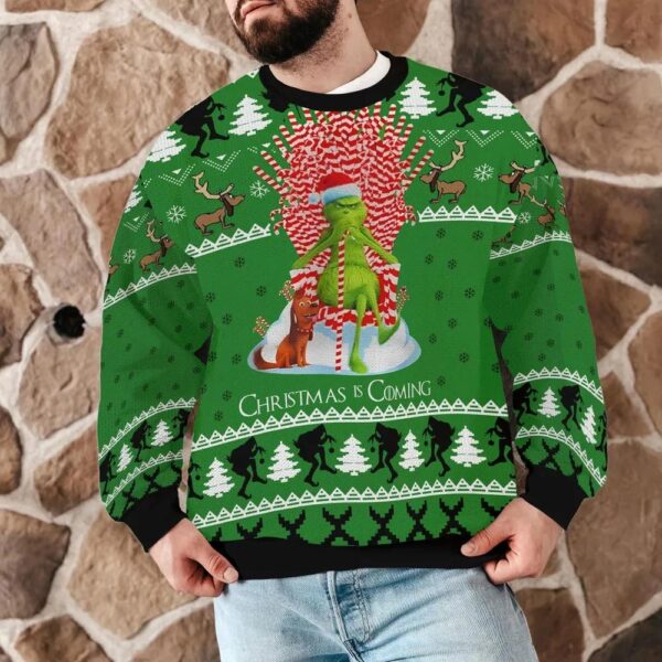 Funny Green Grinch Christmas Is Coming Ugly Sweater for Men Women