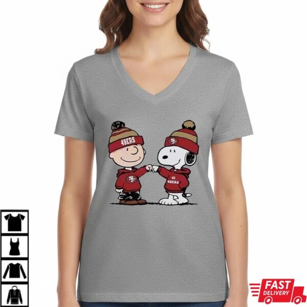 Charlie Brown And Snoopy Nfl San Francisco 49Ers Football Shirt