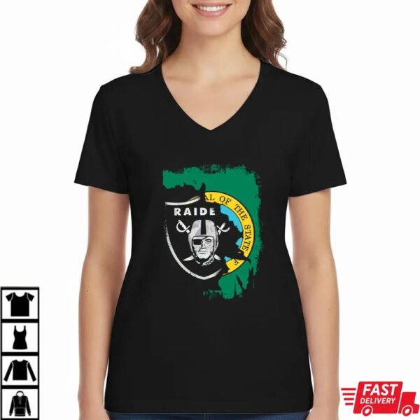 Washington State Seal And Raiders Logo Fusion T-Shirt