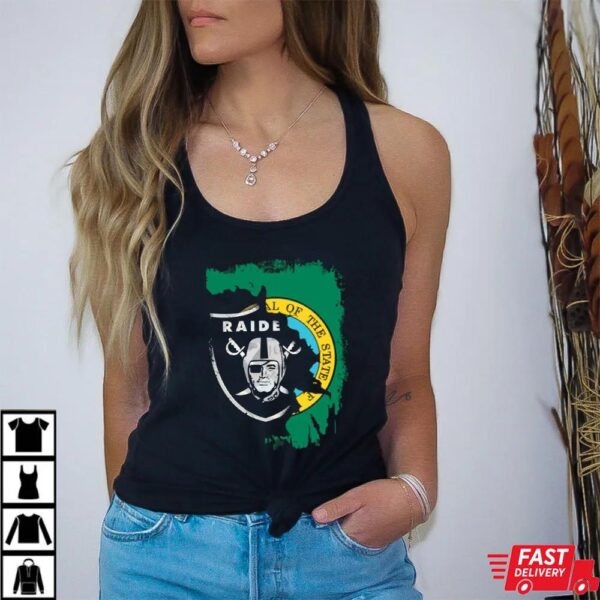 Washington State Seal And Raiders Logo Fusion T-Shirt