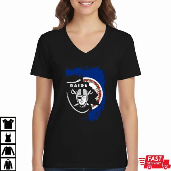 Virginia State Flag With Raiders Shield T-Shirt