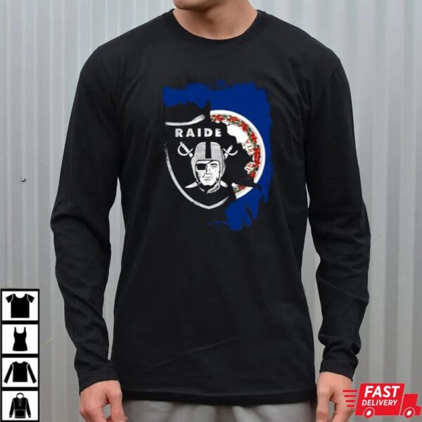 Virginia State Flag With Raiders Shield T-Shirt