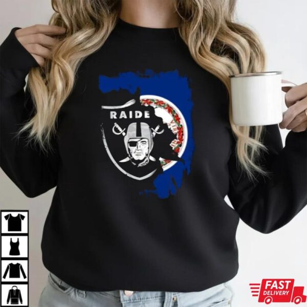 Virginia State Flag With Raiders Shield T-Shirt