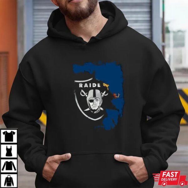 Together Vermont With Raiders Shield Logo Overlay T-Shirt Together Vermont With Raiders Shield Logo Overlay T-Shirt