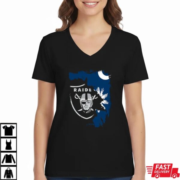 Together South Carolina Raiders Flag Icon With Crescent Moon And Palmetto Tree T-Shirt