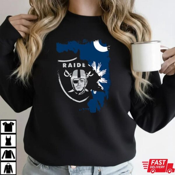 Together South Carolina Raiders Flag Icon With Crescent Moon And Palmetto Tree T-Shirt