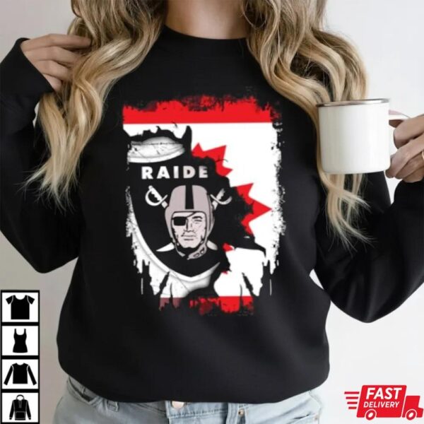 Together Canada With Las Vegas Raiders Iconic Emblem Maple Leaf Integration Shirt