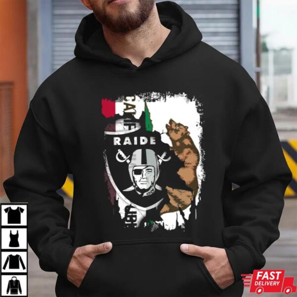 Together California Las Vegas Raiders With Bear And Flag Shirt