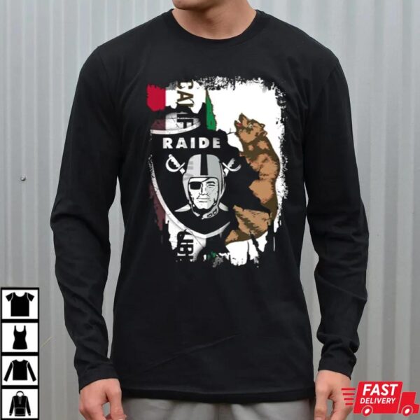 Together California Las Vegas Raiders With Bear And Flag Shirt