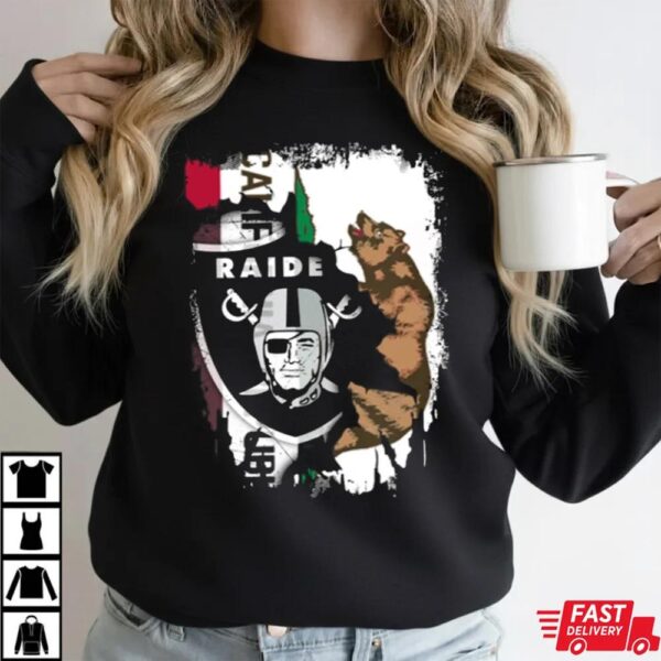 Together California Las Vegas Raiders With Bear And Flag Shirt