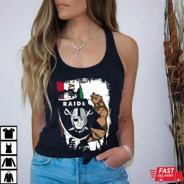Together California Las Vegas Raiders With Bear And Flag Shirt