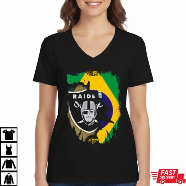 Together Brazil Las Vegas Raiders Splash Flag Emblem Shirt Together Brazil Las Vegas Raiders Splash Flag Emblem Shirt