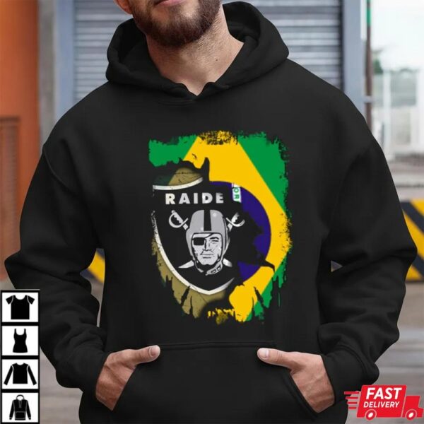 Together Brazil Las Vegas Raiders Splash Flag Emblem Shirt Together Brazil Las Vegas Raiders Splash Flag Emblem Shirt