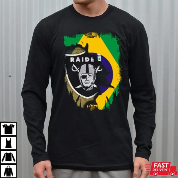 Together Brazil Las Vegas Raiders Splash Flag Emblem Shirt Together Brazil Las Vegas Raiders Splash Flag Emblem Shirt