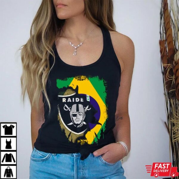Together Brazil Las Vegas Raiders Splash Flag Emblem Shirt Together Brazil Las Vegas Raiders Splash Flag Emblem Shirt