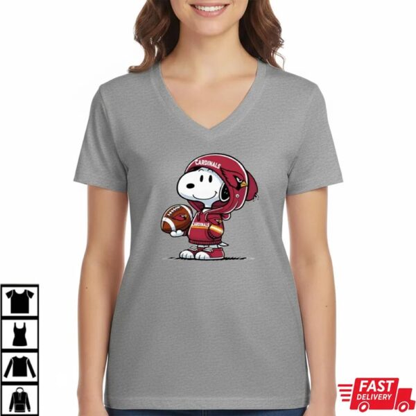 Snoopy in Cardinals Gear Football Fan Shirt