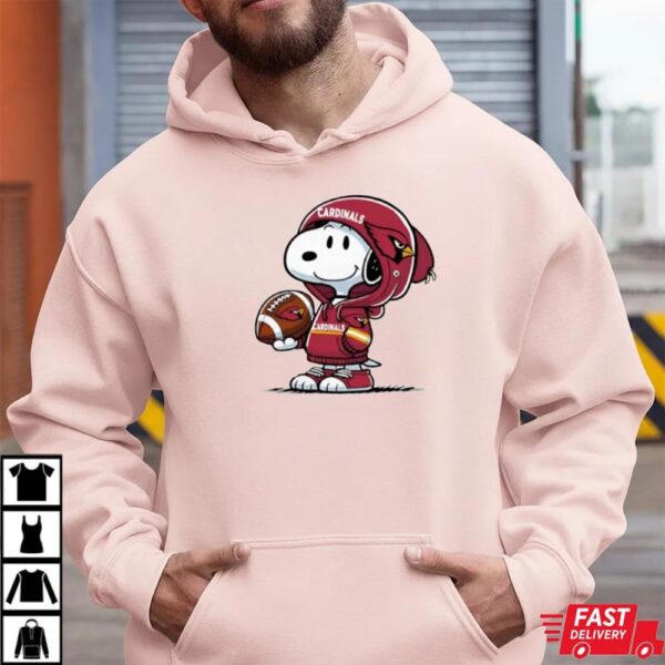 Snoopy in Cardinals Gear Football Fan Shirt