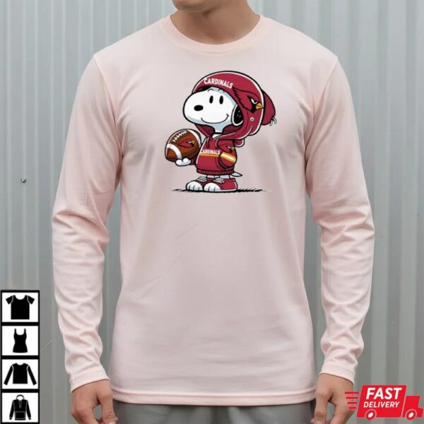 Snoopy in Cardinals Gear Football Fan Shirt