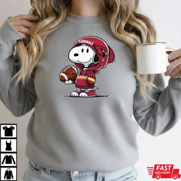 Snoopy in Cardinals Gear Football Fan Shirt