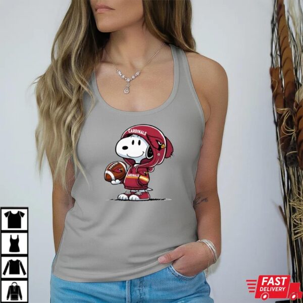 Snoopy in Cardinals Gear Football Fan Shirt
