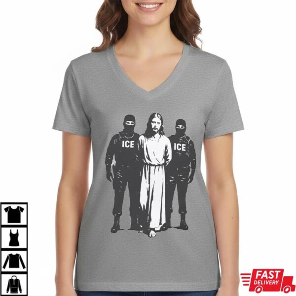 Anti ICE Jesus Arrested Parody T-Shirt