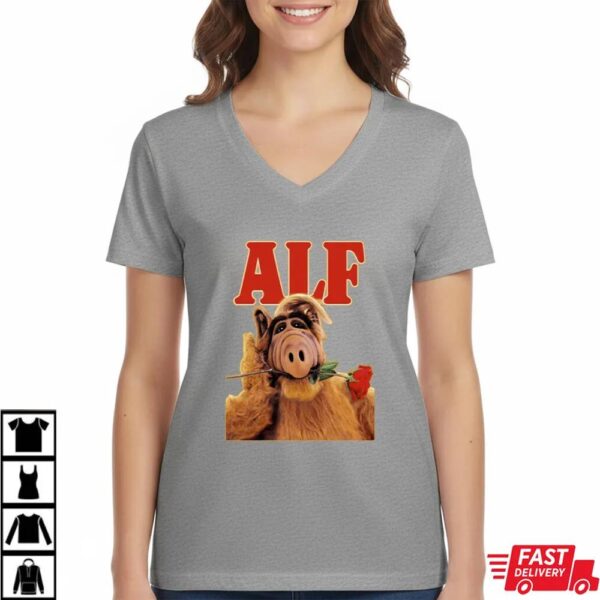 Tv Show Sitcom Alf With Rose T-Shirt Tv Show Sitcom Alf With Rose T-Shirt