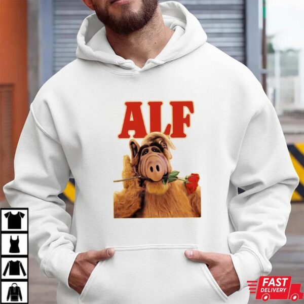 Tv Show Sitcom Alf With Rose T-Shirt Tv Show Sitcom Alf With Rose T-Shirt