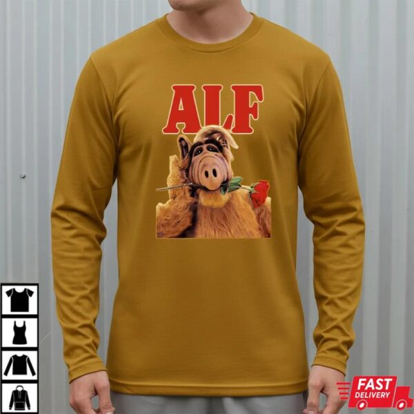 Tv Show Sitcom Alf With Rose T-Shirt Tv Show Sitcom Alf With Rose T-Shirt