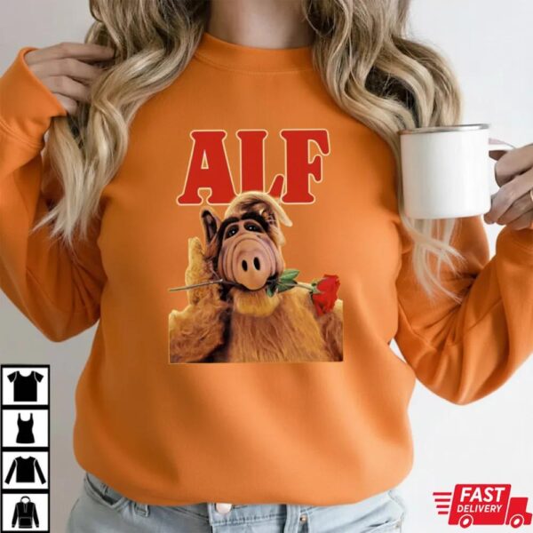 Tv Show Sitcom Alf With Rose T-Shirt Tv Show Sitcom Alf With Rose T-Shirt