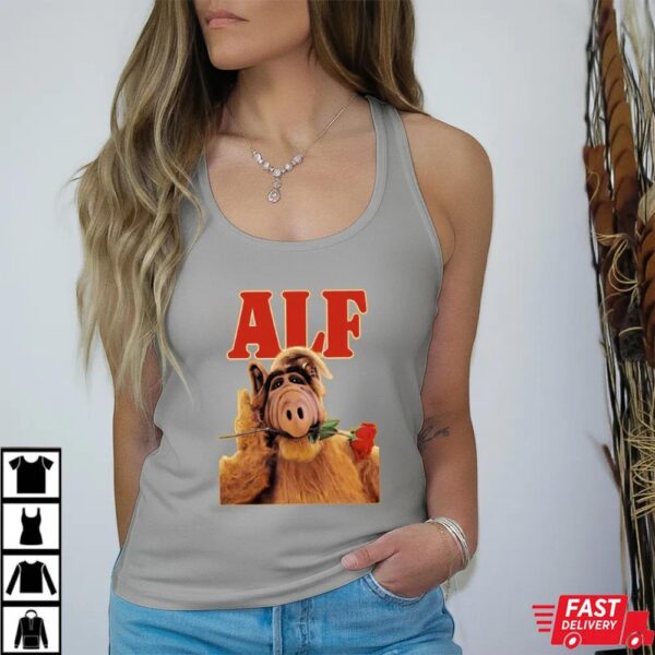 Tv Show Sitcom Alf With Rose T-Shirt Tv Show Sitcom Alf With Rose T-Shirt
