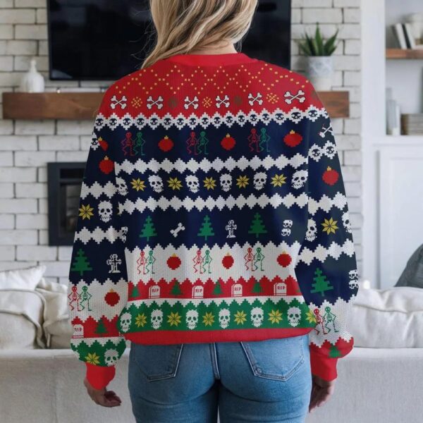 Dead Inside But Jolly AF Ugly Christmas Sweater, Funny Skeleton Ugly Christmas Sweatshirt