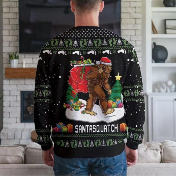 Funny Bigfoot Santa Claus Ugly Christmas Sweater for Men Women