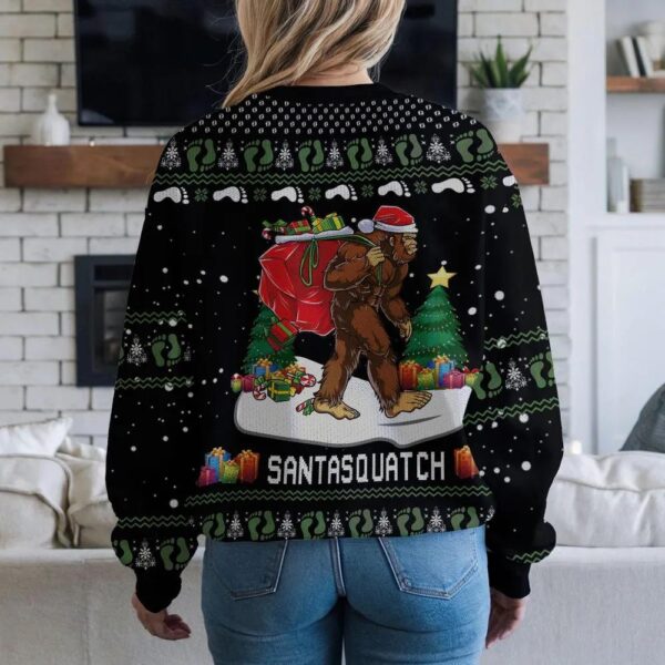 Funny Bigfoot Santa Claus Ugly Christmas Sweater for Men Women