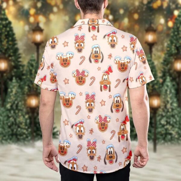 Disney Mickey Minnie Donald Christmas Hawaiian Shirt, Mickey Gingerbread Shirt Gift