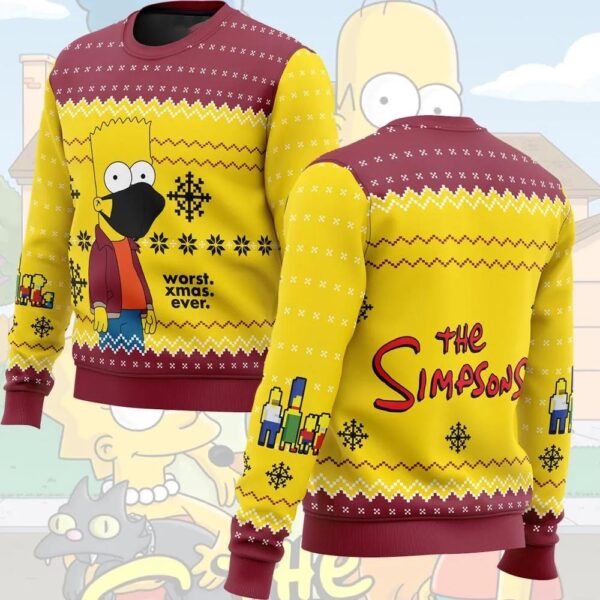 Bart Simpson Worst Xmas Ever Ugly Christmas Sweater Bart Simpson Worst Xmas Ever Ugly Christmas Sweater