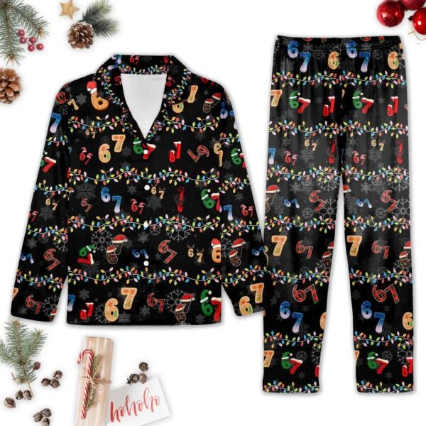 Six Seven Meme Christmas Pajama Set Six Seven Meme Christmas Pajama Set