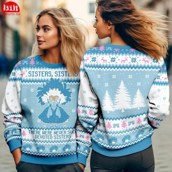 Haynes Sisters White Christmas Movie Ugly Sweater